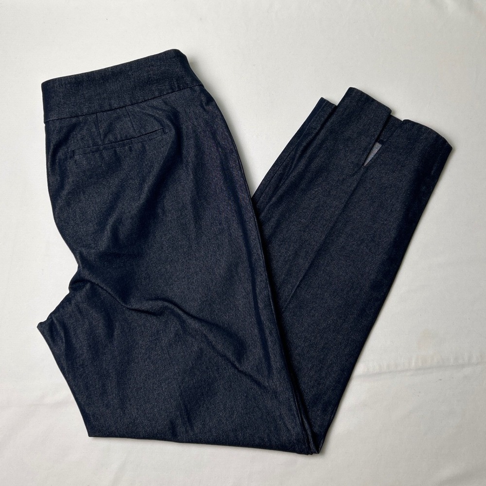 Talbots Womens Chatham Ankle Stretch Denim Side Zip Pants Size 8 Dark Blue